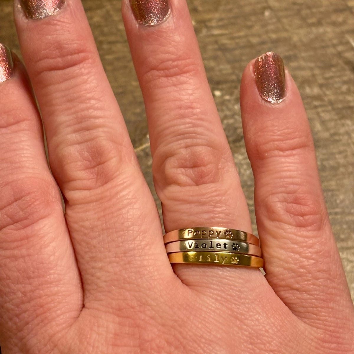 Customer photo review of Custom Pet Name Ring