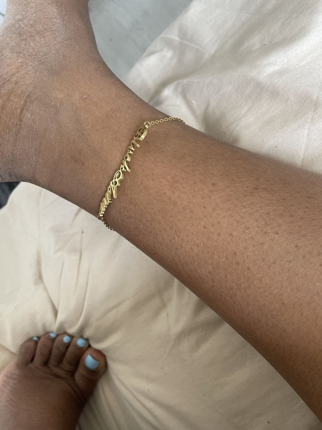Customer photo review of Personalized Anklet with Name