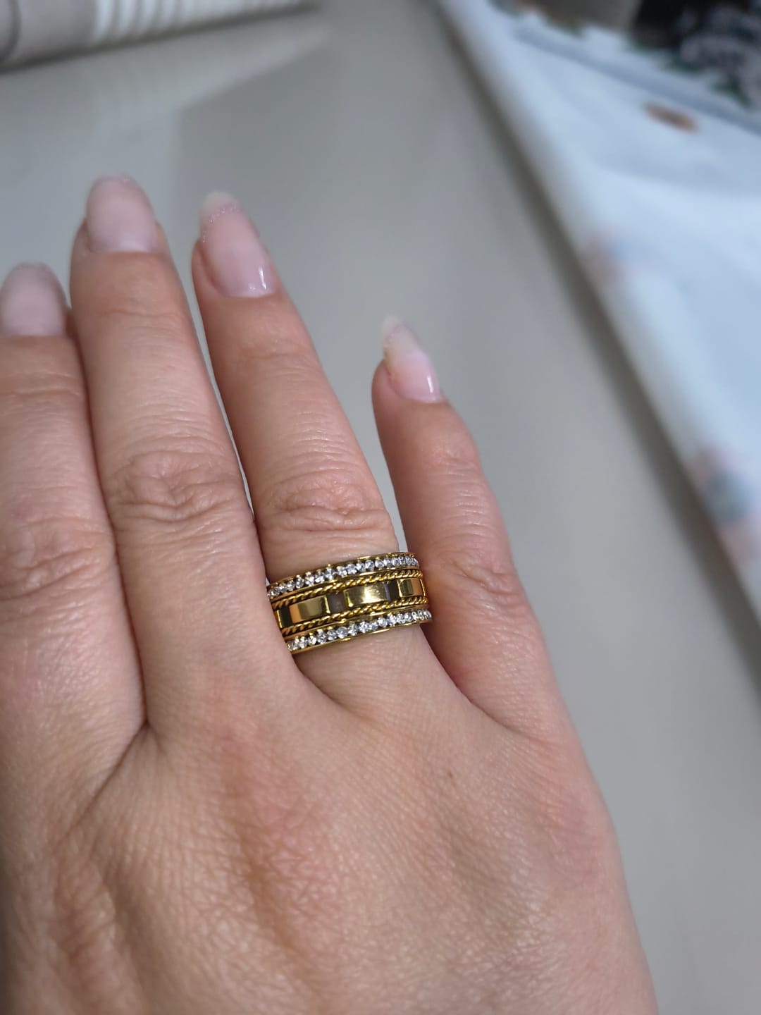 Customer photo review of Anel Impulse Banhado em Ouro 18K