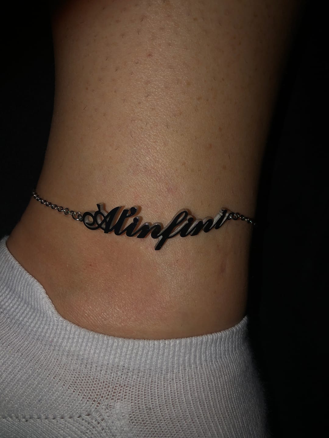 Customer photo review of Personalized Anklet with Name