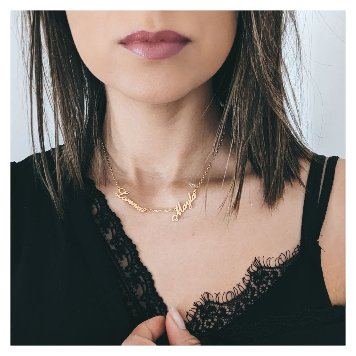 Customer photo review of Personalized Necklace with Multiple Names