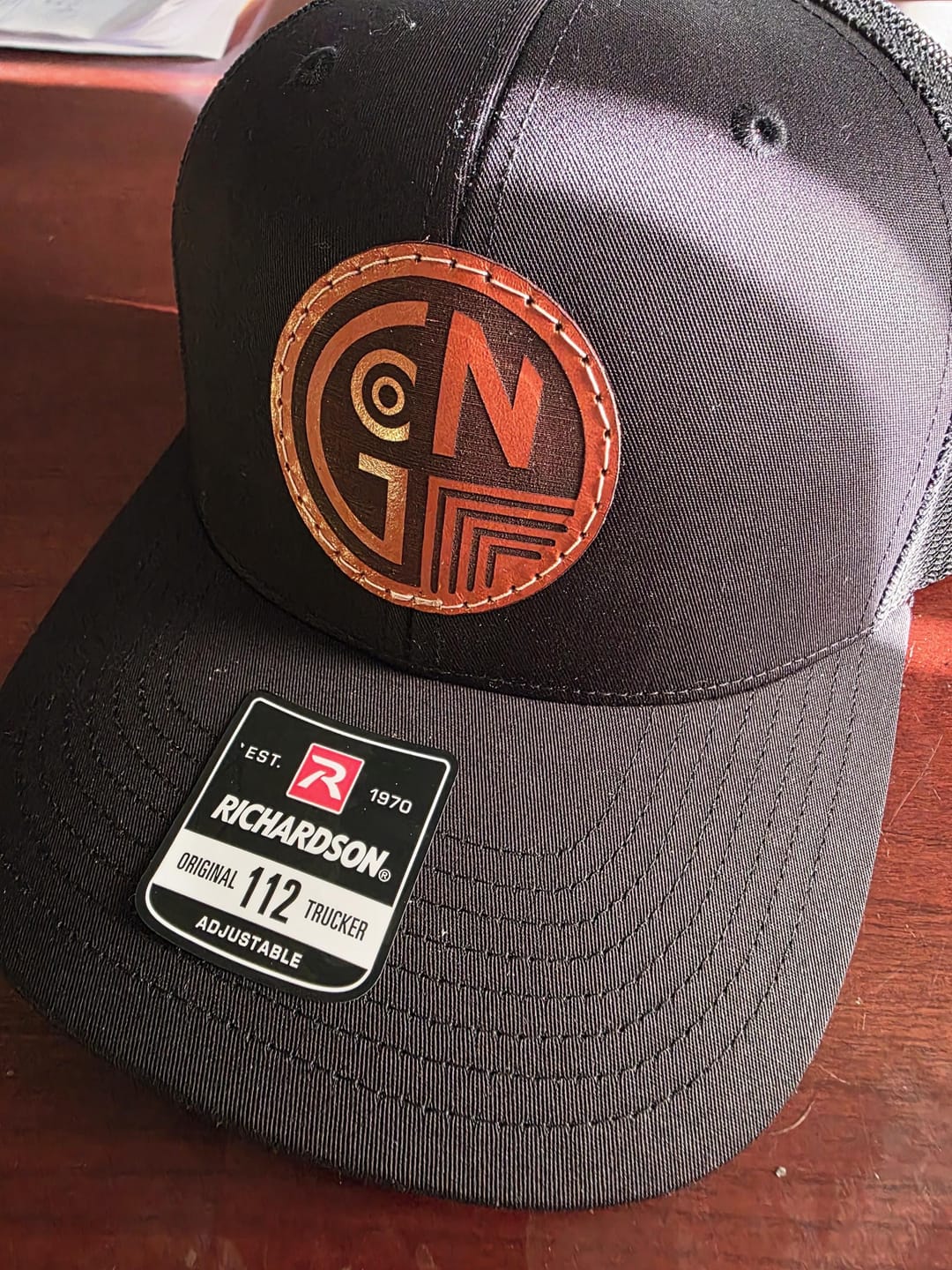 Customer photo review of Traditional Trucker 112 - Custom Leather Patch Hat