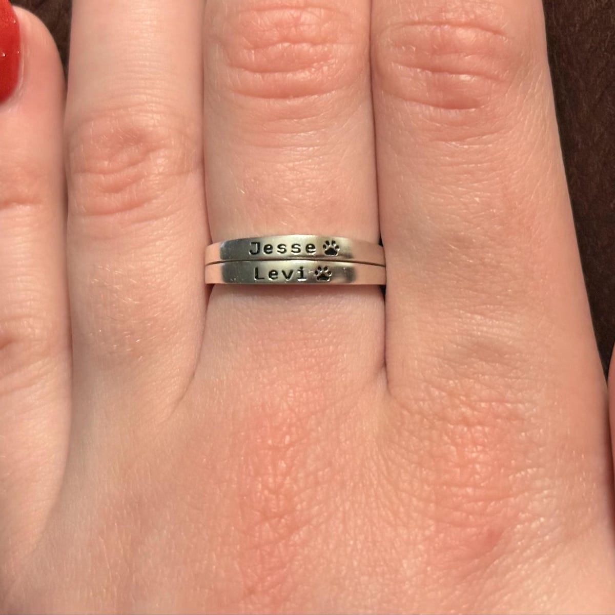 Customer photo review of Custom Pet Name Ring