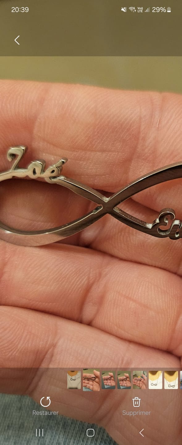 Customer photo review of Personalized Infinity Necklace with Two Names