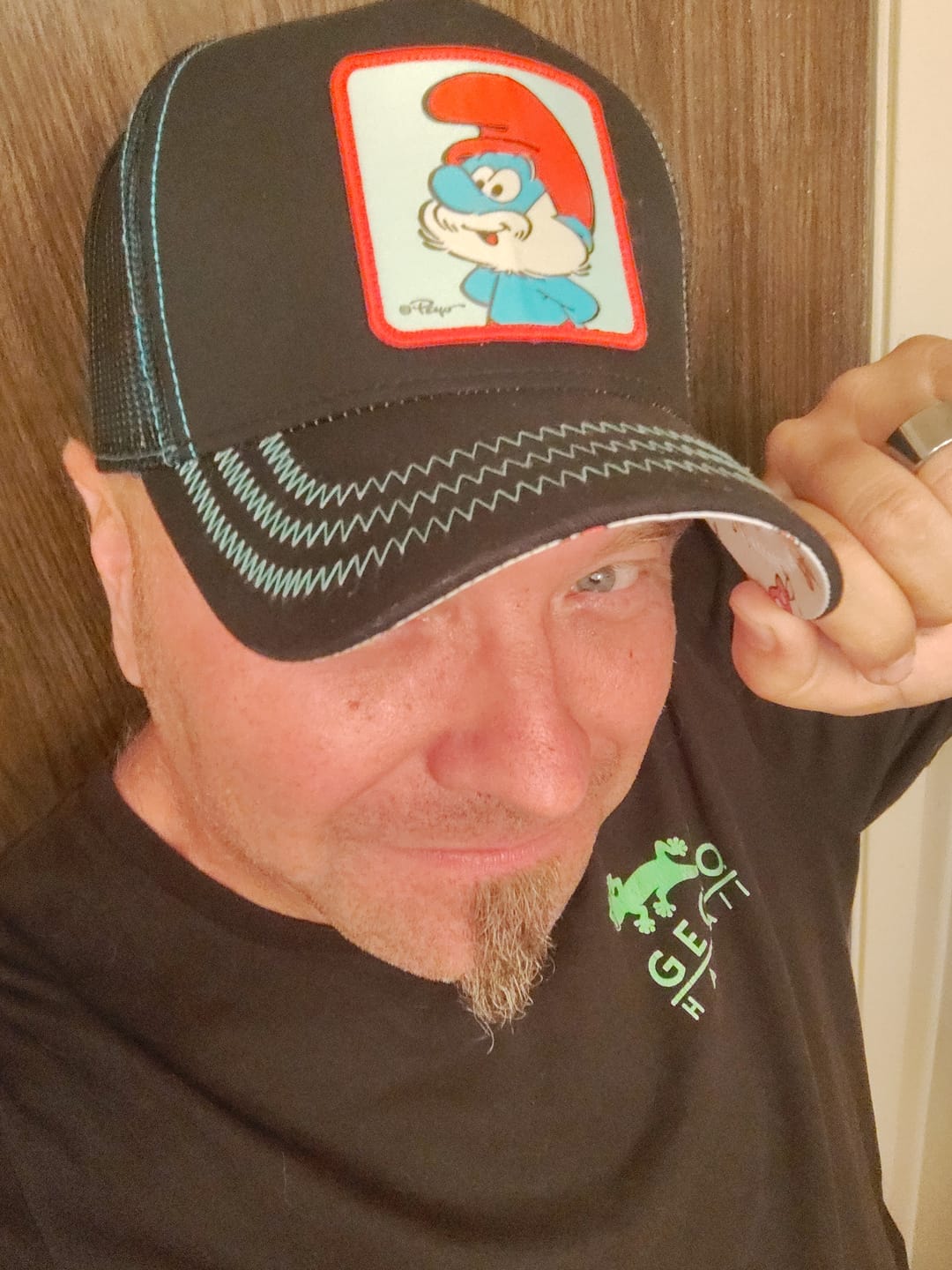 Customer photo review of OVERLORD X Smurfs: Papa Smurf Trucker Cap