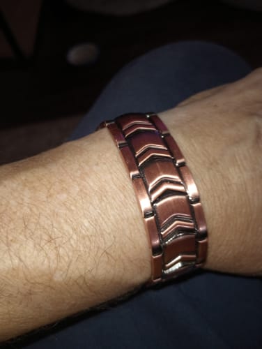 Customer photo review of Aegis Vortex Magnetic Copper Bracelet: Helps Pair Veterans With A Service Dog Or Shelter Dog