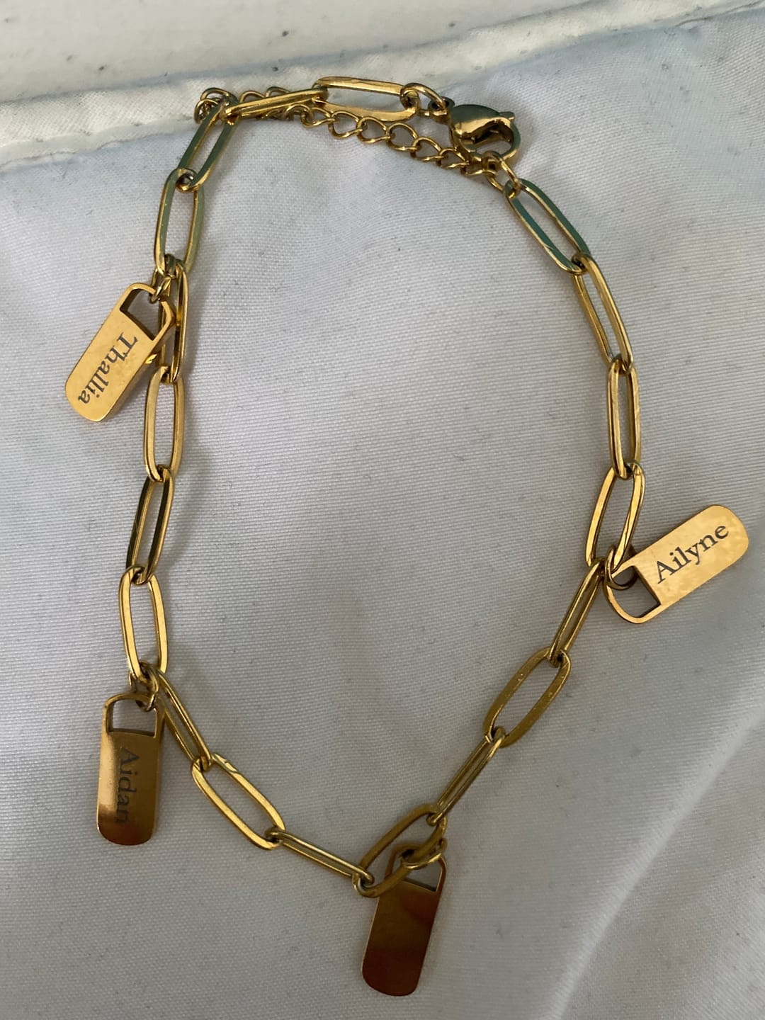 Customer photo review of Personalized Chain Link Bracelet