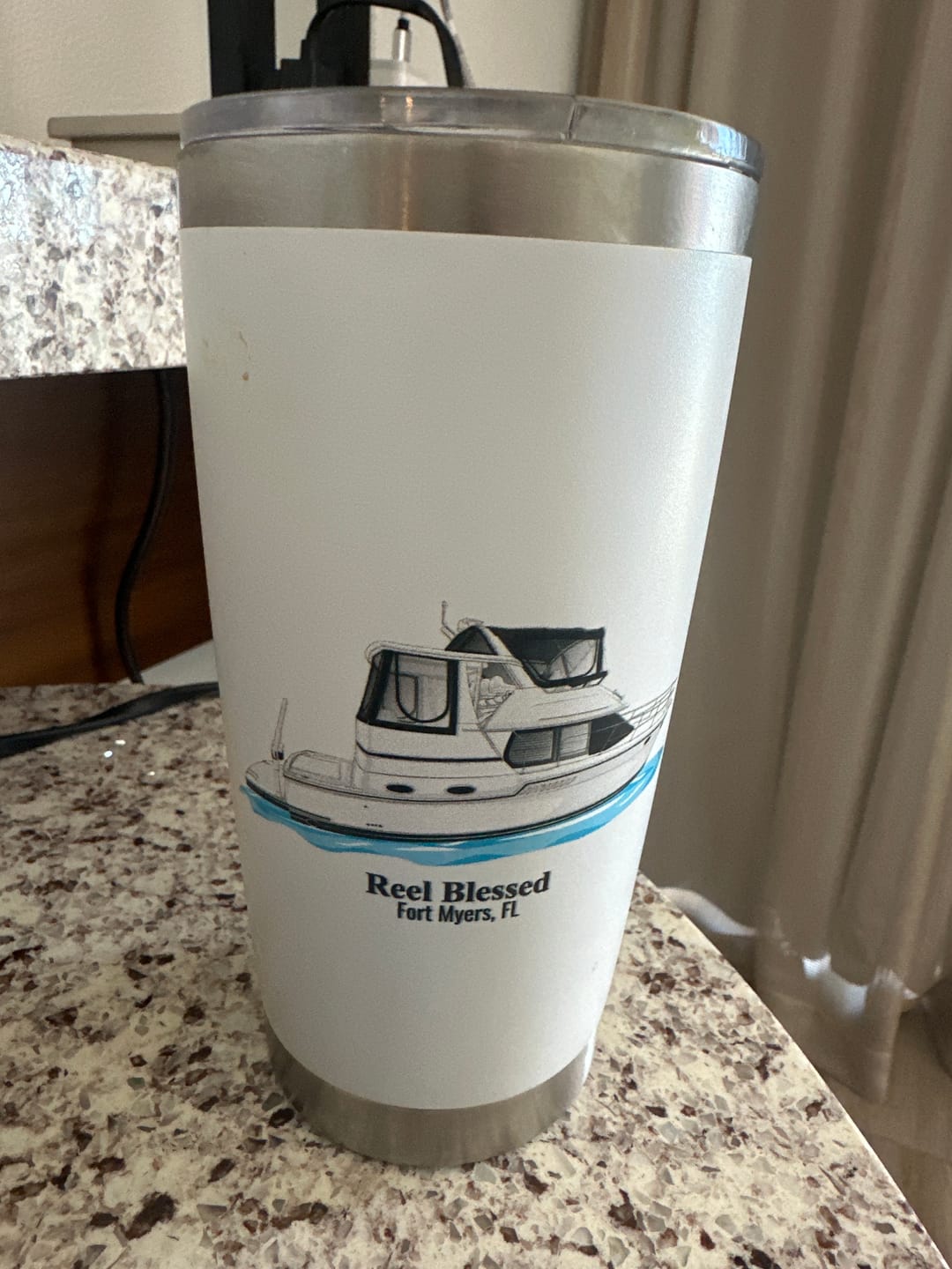 Customer photo review of Custom 20 oz. Stainless Steel Boat Tumbler