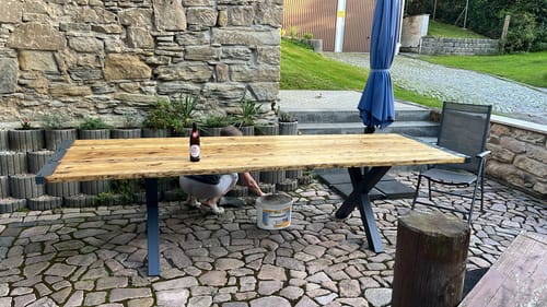 Customer photo review of X-Tischbeine Industrial 80x80mm – Premium-Stahl – Handmade in Germany