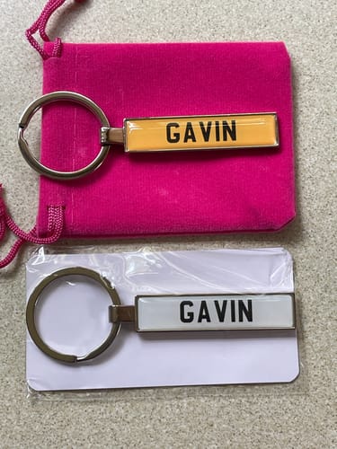 Customer photo review of Personalised Metal Number Plate Keyring