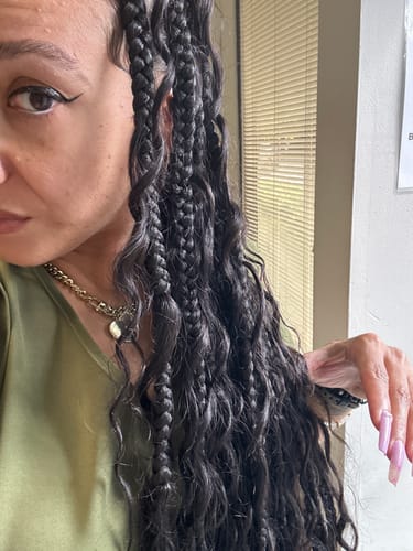 Customer photo review of Natural Color Loose Deep Wave Bulk Human Braiding Hair