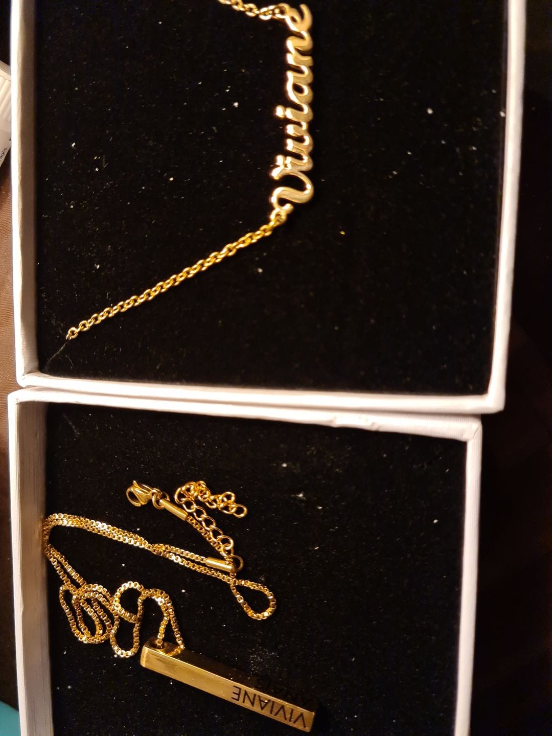 Customer photo review of Personalized 3D Bar Necklace
