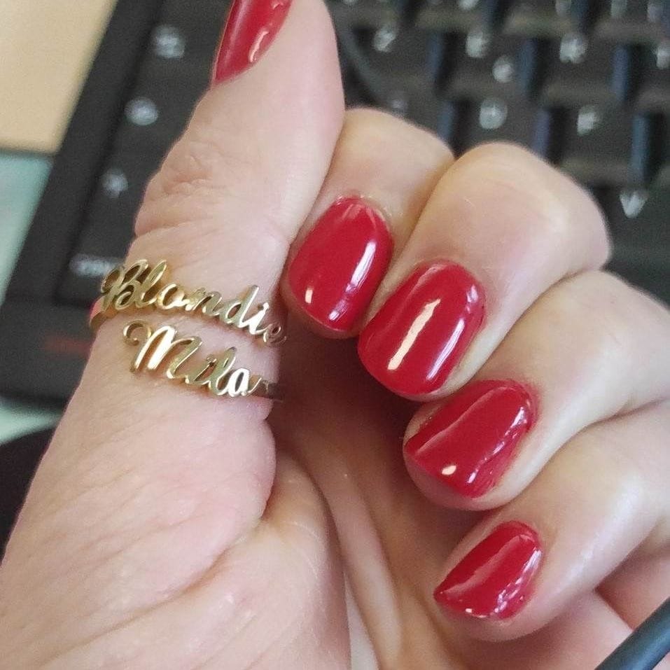 Customer photo review of Personalized Ring with Two Names