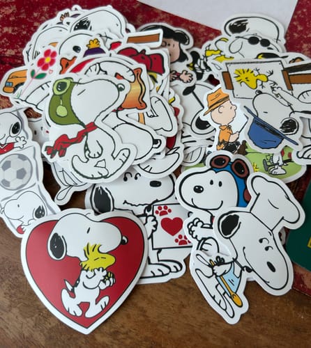 Customer photo review of Peanuts Snoopy Stickers - Set of 50