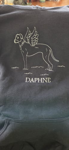 Customer photo review of Memorial Custom Embroidered Photo Hoodie