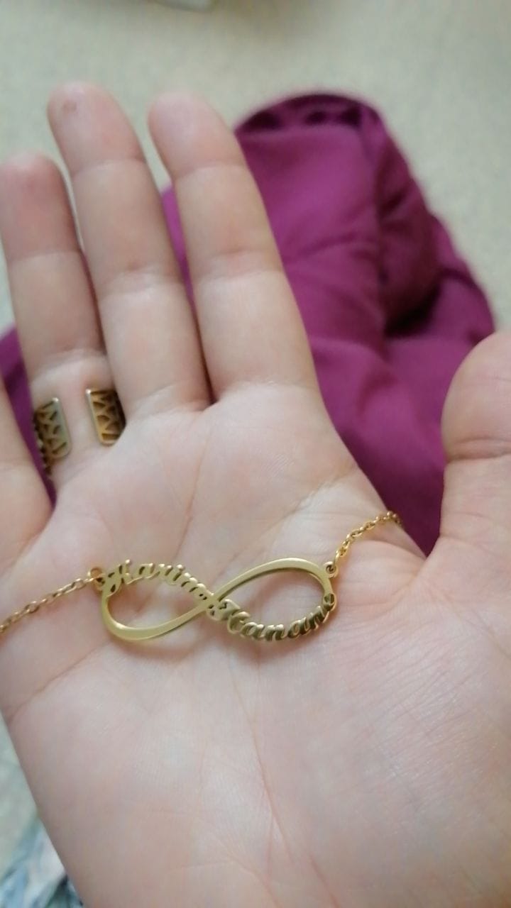 Customer photo review of Personalized Infinity Necklace with Two Names