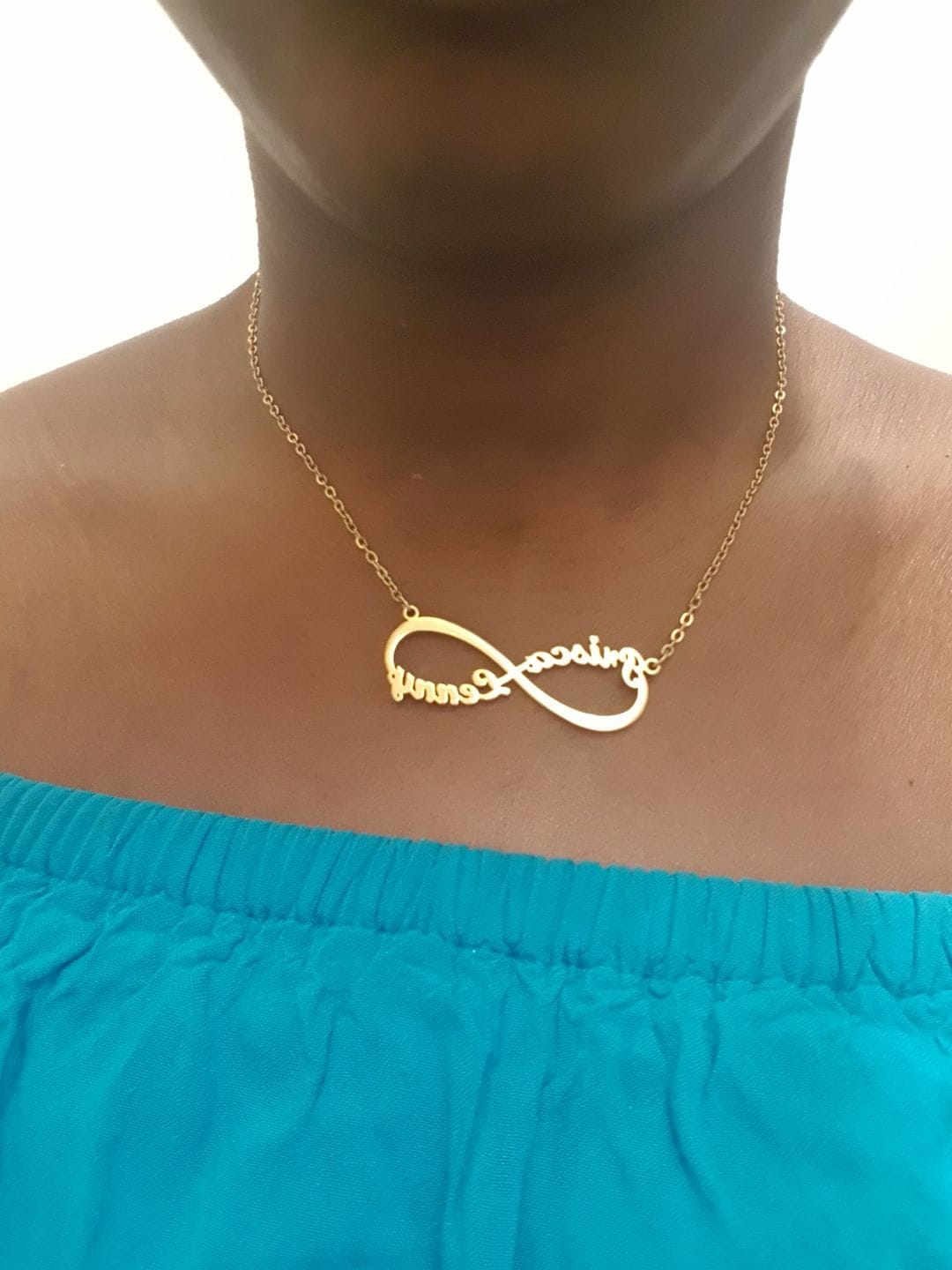 Customer photo review of Personalized Infinity Necklace with Two Names