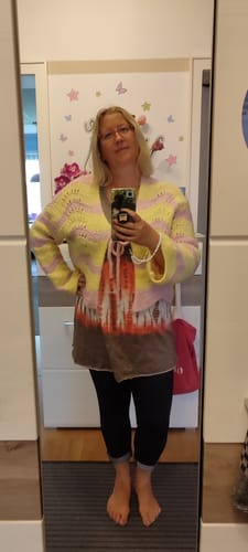 Customer photo review of Cardigan COZY FAIRYTALE candy rose/buttermilk lemom