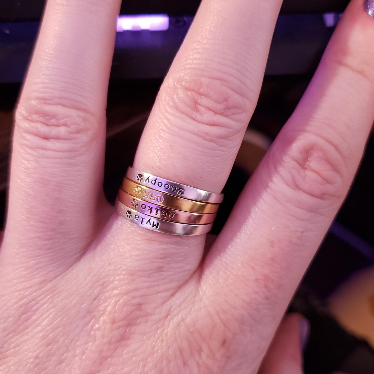 Customer photo review of Custom Pet Name Ring