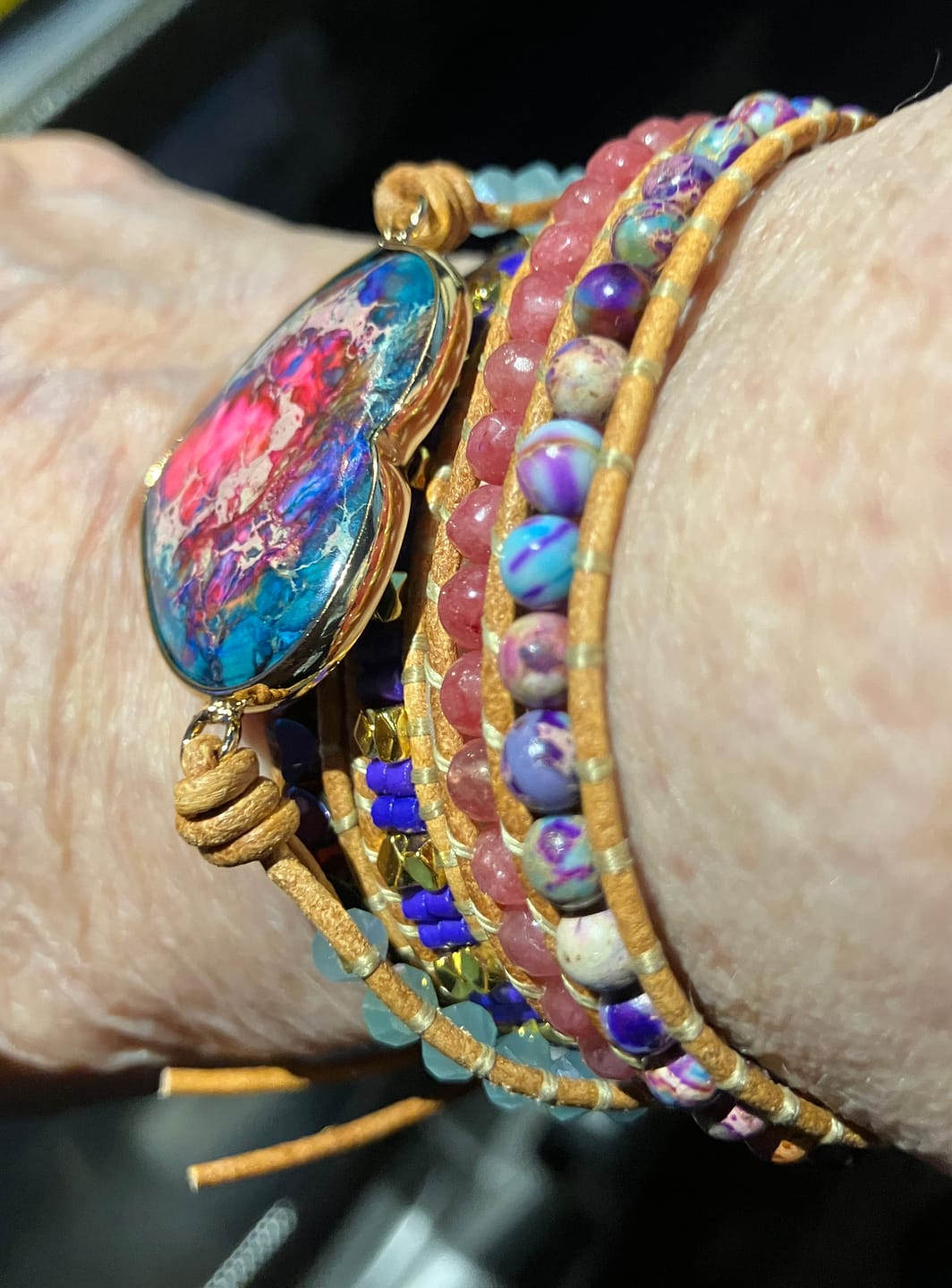 Customer photo review of Bohemian Retro Apatite Stone Heart Bracelet