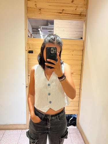 Customer photo review of Vest Lino Rayas