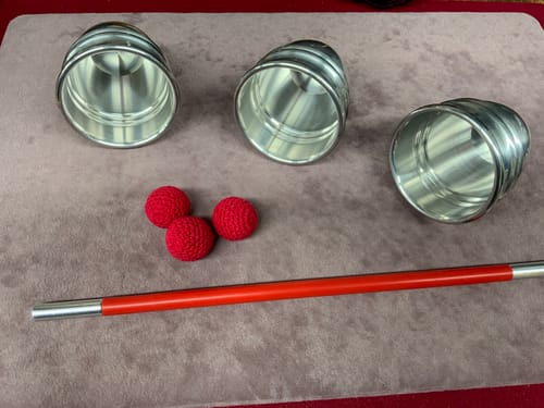 Customer photo review of Aluminum Alloy Cups and Balls Set by TCC Magic