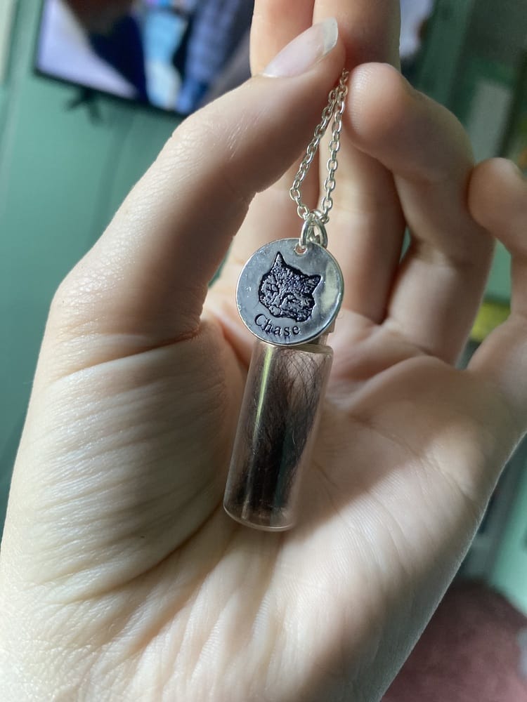Customer photo review of Custom Pet Face Necklace