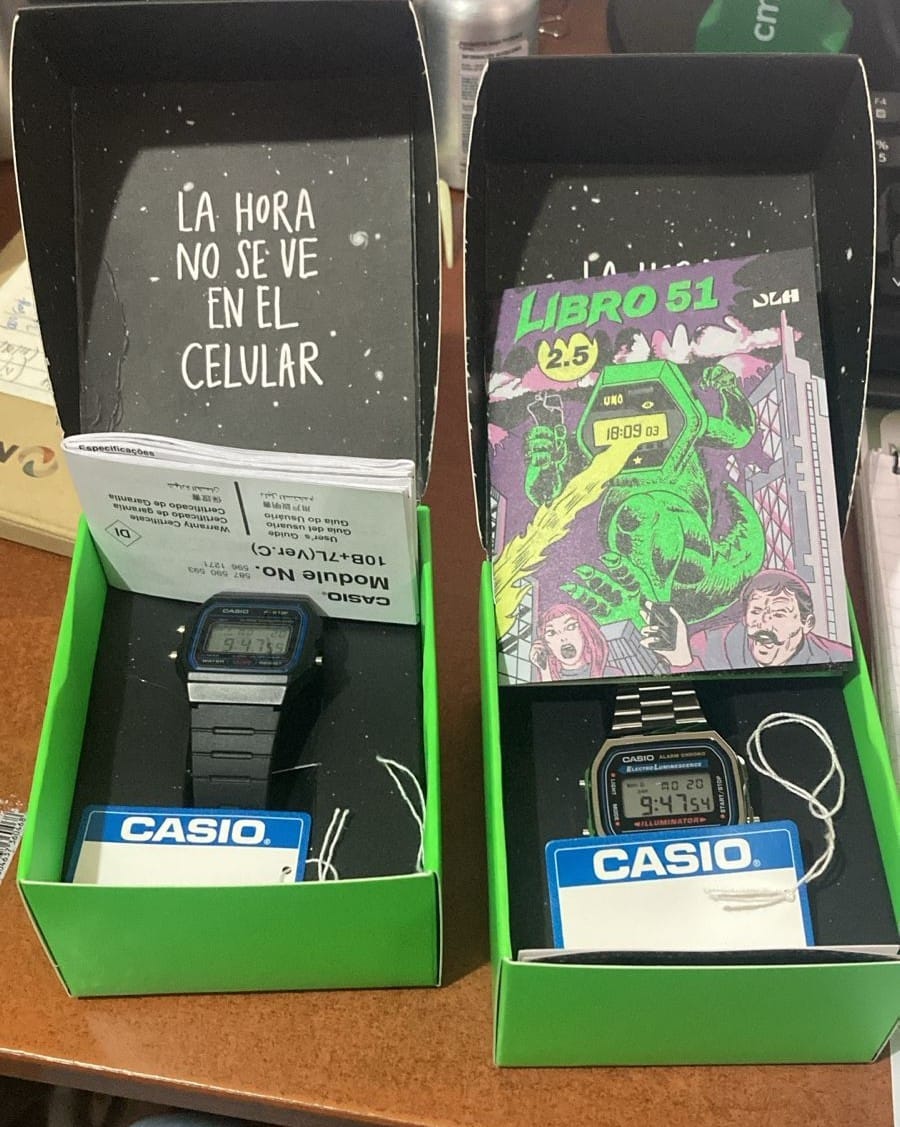 Customer photo review of Reloj Casio Vintage A168WA-1WDF Electroluminescence Plateado