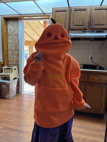 Customer photo review of Pumpkin King Oversized Fleece Hoodie