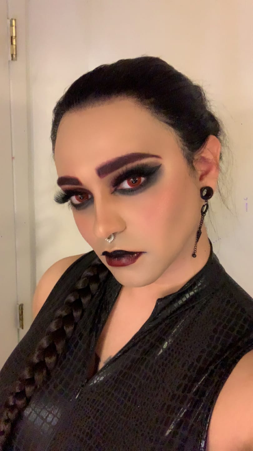 Customer photo review of PRIMAL ® Evil Eyes - Red Colored Contact lenses