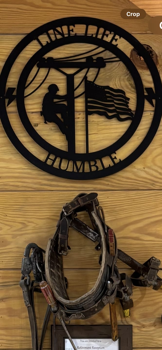 Customer photo review of Lineman Line Life Custom Metal Sign