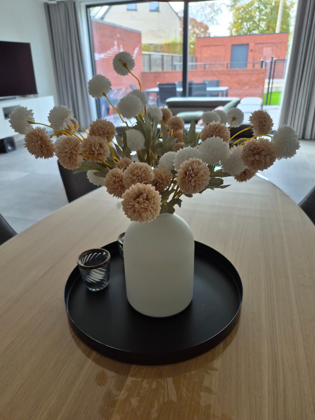 Customer photo review of Zijden Kiku Bloemen - Beige Mix