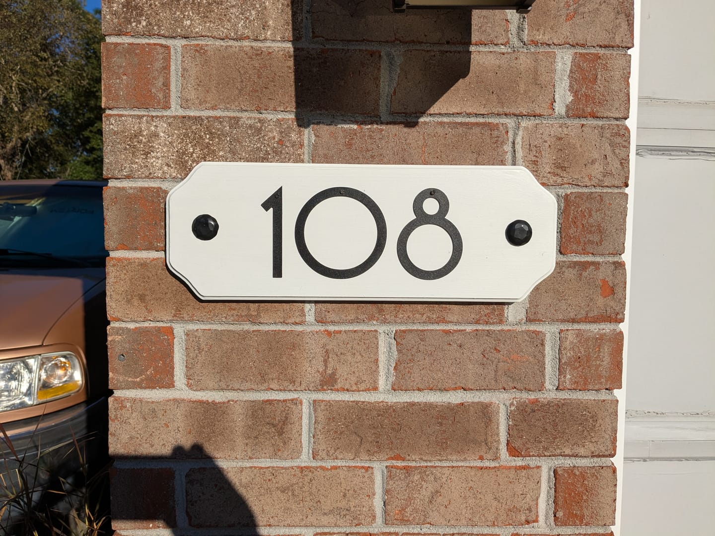 Customer photo review of Custom Metal House Numbers - 20+ Color Options
