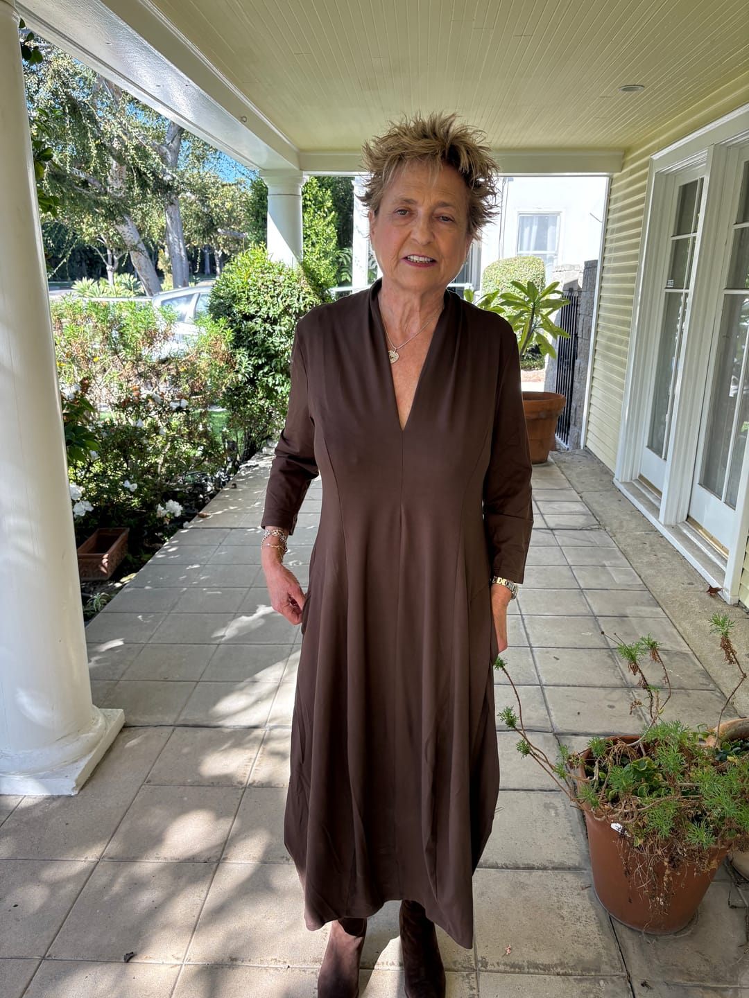 Customer photo review of Essential Cocoon Dress, Umber