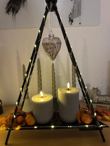 Customer photo review of Solid Stripe LED Bloklys Ø 8 X 10 Cm Sand