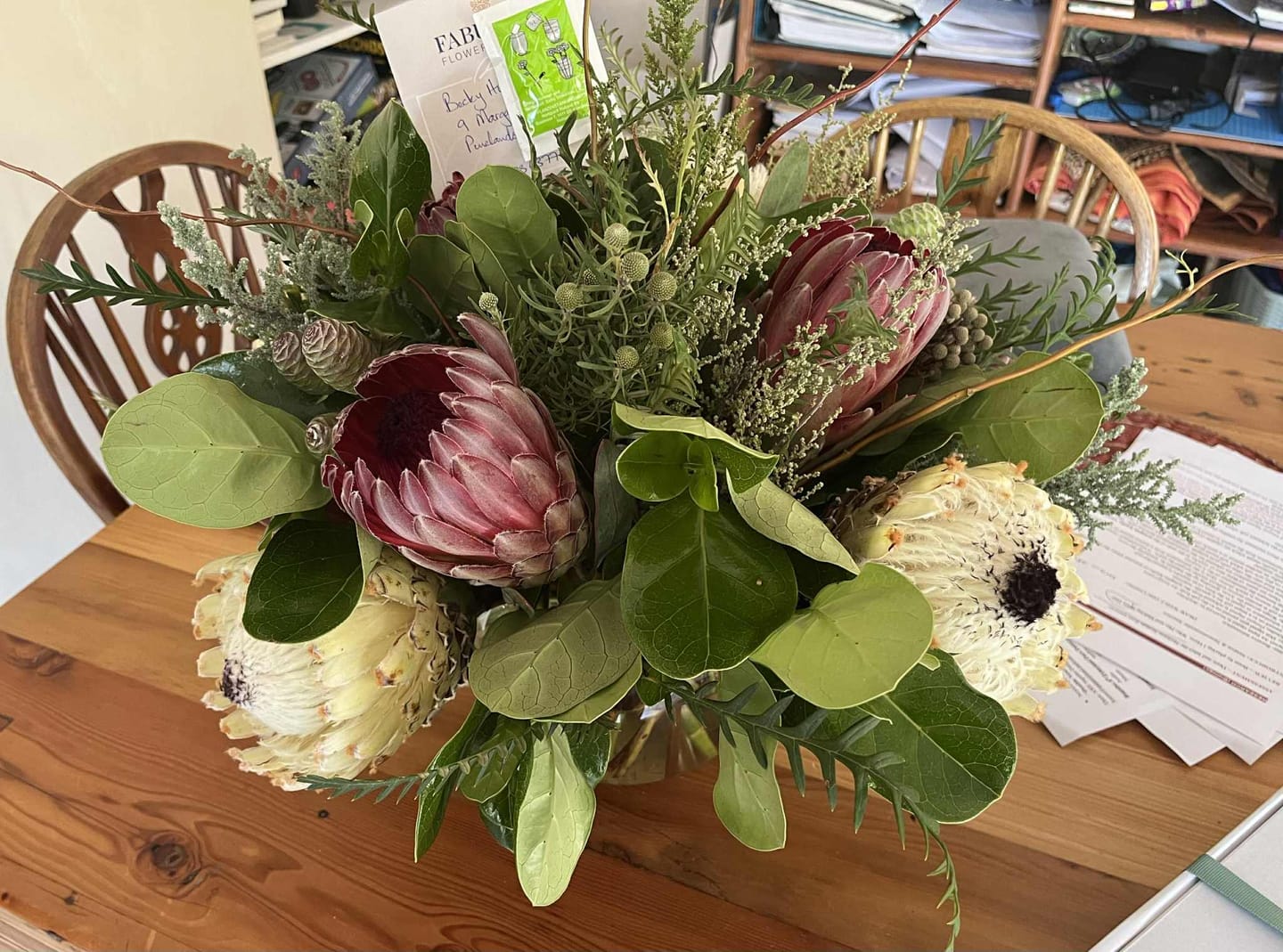 Customer photo review of Protea Vase Arrangement