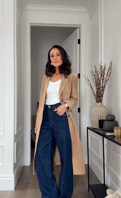 Customer photo review of Sabrina Suede Trench Coat