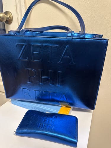 Customer photo review of Deluxe Metallic Embossed Tote bag
