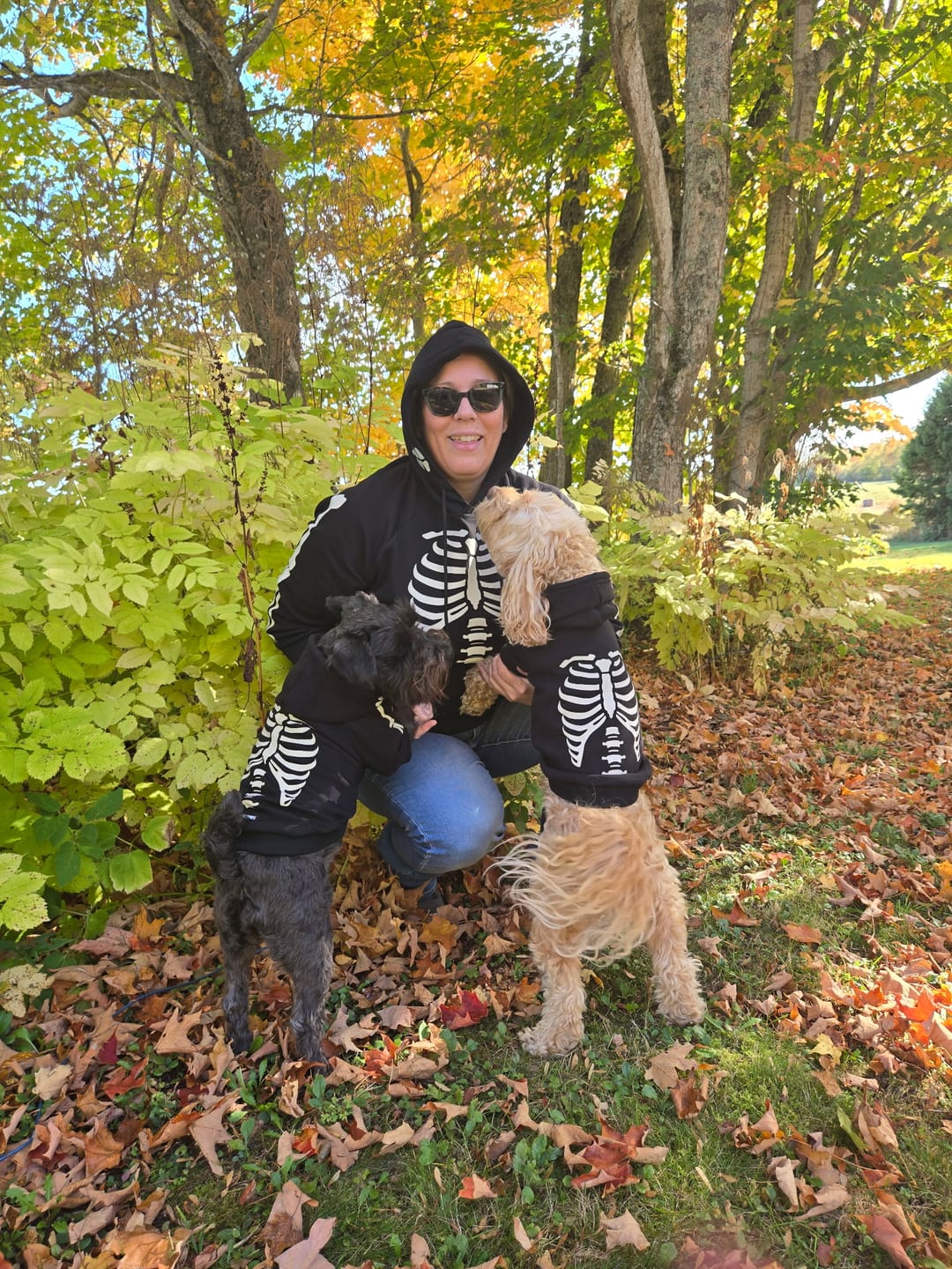Customer photo review of Halloween Human Hoodie - Reflective Skeleton