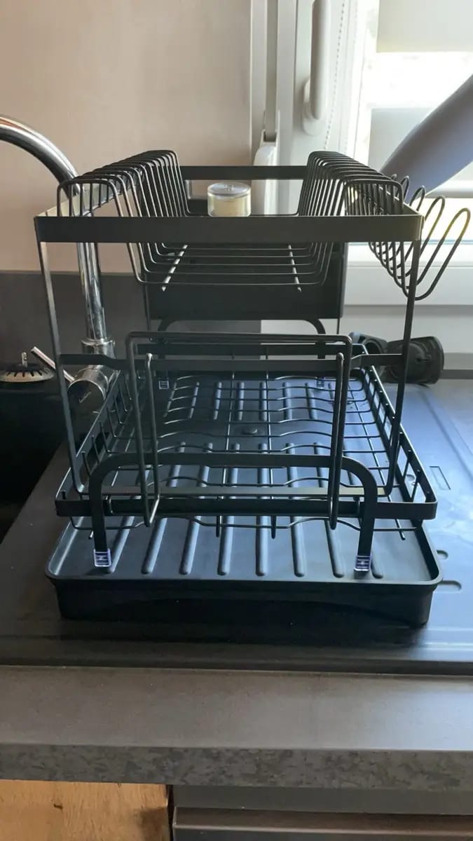 Customer photo review of 2 Tier Stainless Steel Dish Rack Malta with Drainboard