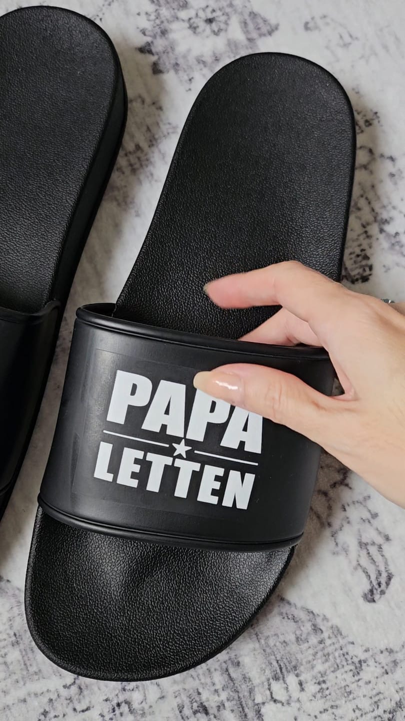 Customer photo review of Papaletten - Personalisierte Badeschlappen für Papa und Opa zum Vatertag