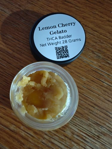 Customer photo review of Lemon Cherry Gelato | THCA Badder