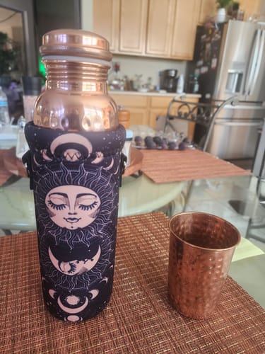 Customer photo review of Certified Ayurveda® Pure Copper Water Bottle - V2 Hand-Hammered Edition