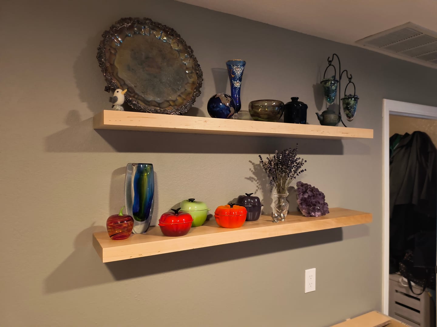Customer photo review of Maple Floating Shelves
