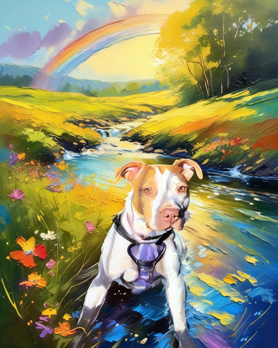 Customer photo review of Rainbow Bridge Memories Pet Portrait