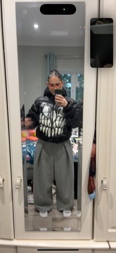 Customer photo review of Vintage Pleated Panelled Casual Pants