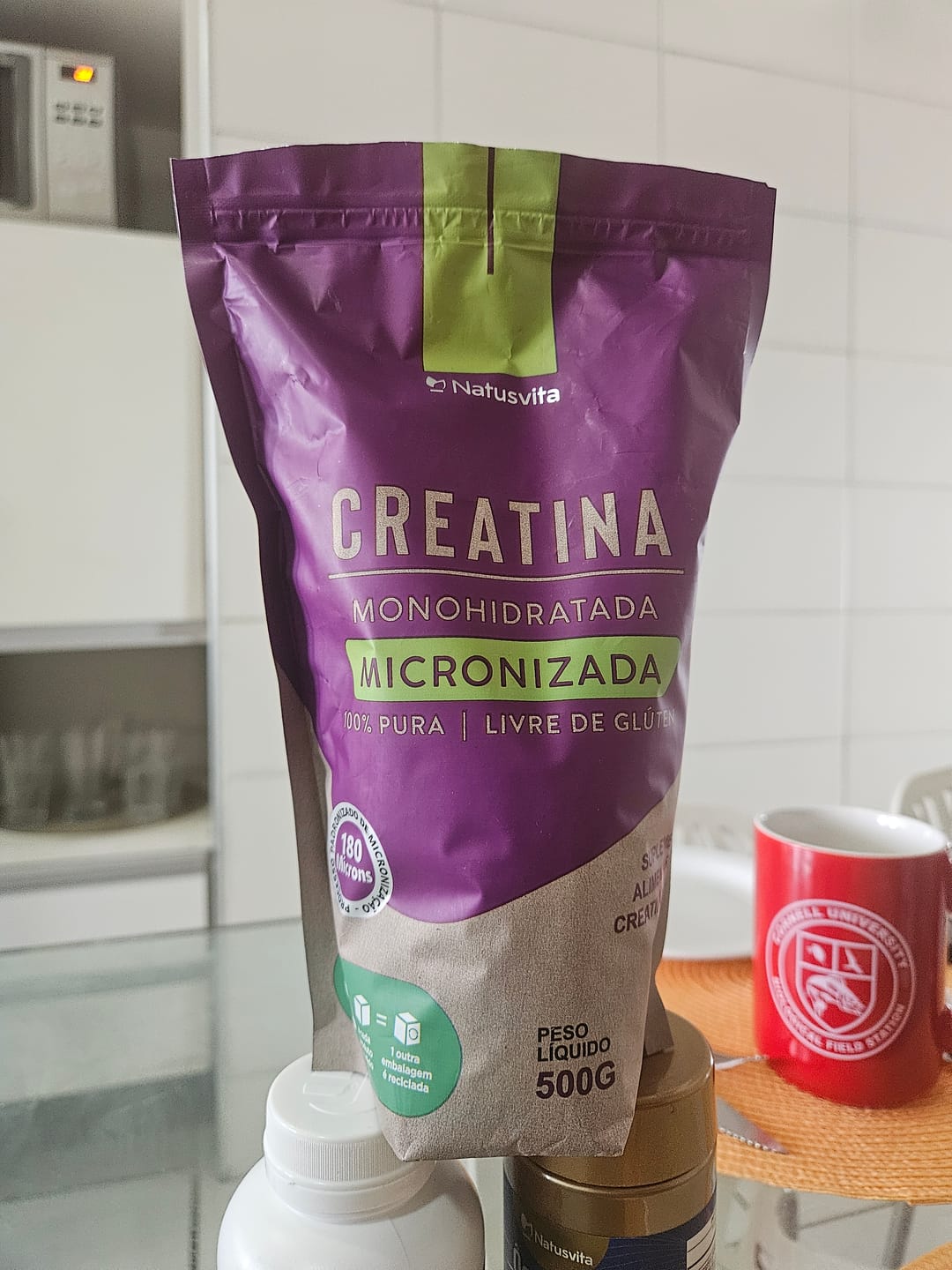 Customer photo review of Creatina 100% Pura (500g). Monohidratada e Micronizada 180 mícrons. Livre de Metais Pesados
