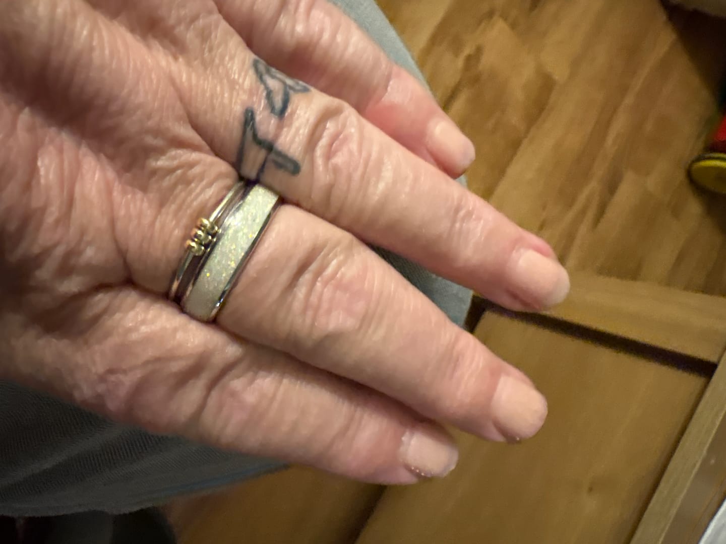 Customer photo review of The White Gold White Opal 6mm Wonder Ring