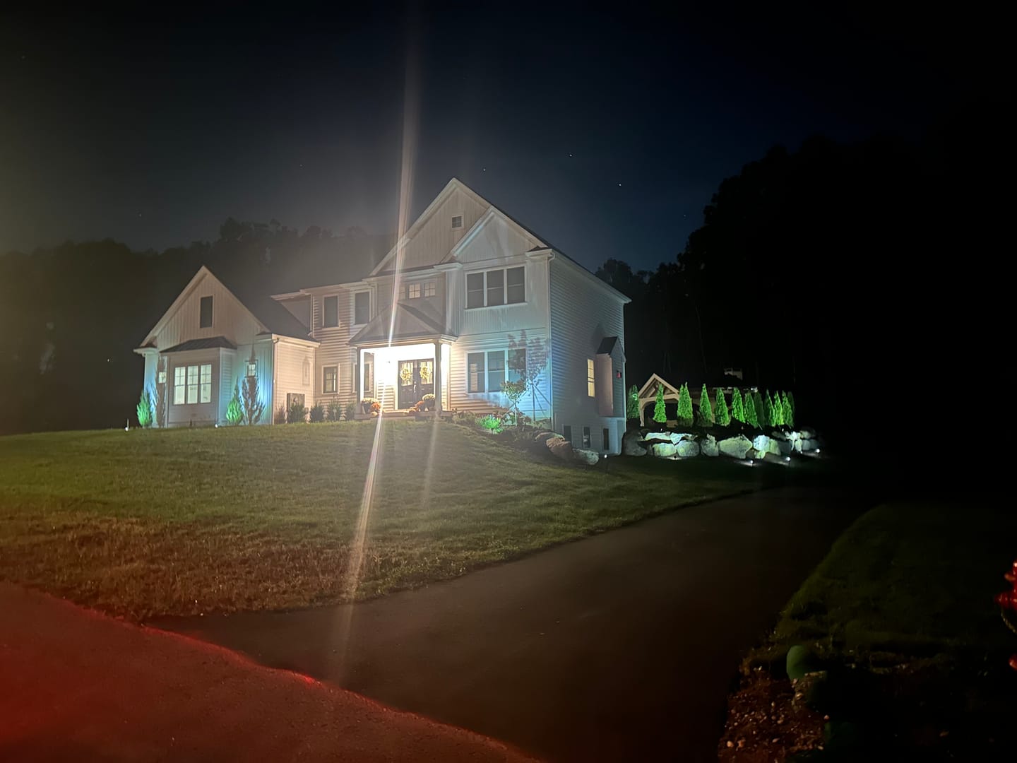 Customer photo review of TSUN Solar Spotlights For Trees Cool White
