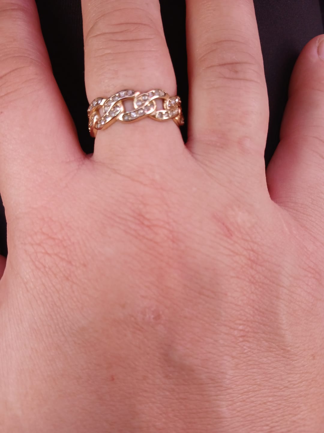 Customer photo review of Iced Cuban Link Ring